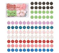 Cheriswelry 9 Sets Enamel 12 Constellation Charms Flat Round with Zodiac Sign Astrology Horoscope Pendants Dangles for DIY Jewellery Crafts Making