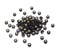 Cheriswelry About 390pcs Acrylic Black Gold Heart Beads Flat Round Pony Disc Love Heart Loose Spacer Beads for Jewellery Bracelet Making