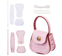 Cheriswelry DIY Mini Coin Purse Material Kit Handbags Sewing Kit Decorative Leather Bag Making Kit with Acrylic Template for Handmade Purse Making Accessories