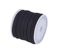 Cheriswelry Faux Suede Cord 4mm Black Flat Lace Faux Suede Leather Craft Beading Thread String for DIY Jewelry Bracelet Making(About 5.5 Yards)