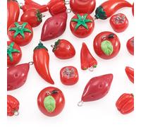 Cheriswelry Fruit Vegetable Charms Pendants Cute Vegetable Dangle Earring Charms Summer Fruit Keychain Charm for DIY Craft Bracelet Jewelry Making, 14.5-39mm, Non-Precious Metal, No Gemstone