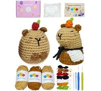 Cheritta Crochet Animal Knitting Kit for Beginners Kids - 2 Types of Guinea Pig Patterns | Beginner Crochet Kit for Adults with Step-by-Step Video Tutorials, Yarns, Hooks, and Accessories