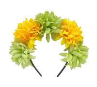 Cherjoury Elegant Headbands with Soft Fabric Flower Headpiece Girl Flower Hairbands Hair Accessories for Wedding Party Cosplay yellowgreen