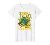 Chernobyl Chernobyl Roentgen Radioactive Explosion T-Shirt, Women, White, Medium