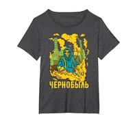 Chernobyl Chernobyl Roentgen Radioactive Explosion T-Shirt, Women's Plus, Dark Heather Grey, 2X
