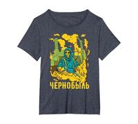Chernobyl Chernobyl Roentgen Radioactive Explosion T-Shirt, Women's Plus, Heather Blue, 6X