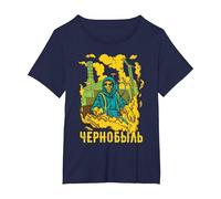 Chernobyl Chernobyl Roentgen Radioactive Explosion T-Shirt, Women's Plus, Navy Blue, 1X