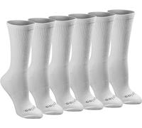 Cherokee Dickies Women's Dri-tech Essential Moisture Control Crew Socks, Available in S-XL (6, 12 Casual, White Solid (6 Pairs), Shoe 4-7 UK (Pack of 12)
