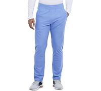 Cherokee Form Men Scrubs Pant Tapered Leg Pull-on CK185, Ciel Blue, X-Large Tall