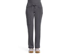 Cherokee Infinity Straight Leg Drawstring Women Scrub Pants 360 Stretch with 4 Pockets 1123A, Pewter, XL