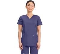 Cherokee Medical Women's Scrub Top V-Neck Modern Classic Fit with 3 Pockets, Ultra Soft and 2-Way Stretch Fabric - WW620, Grape, 3XL Plus