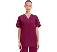 Cherokee Men - Man Scrub Top Plus Size Originals - Medical Clothing - with 3 Pockets - V-Neck - WWE4876 - Wine - 3XL