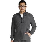 Cherokee Men Scrubs Jacket Zip Front CK394A, Heather Pewter, Medium
