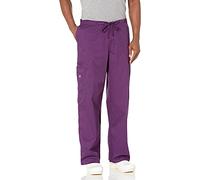 Cherokee Men & Women Scrubs Pant Workwear Core Stretch Drawstring Cargo 4043, Eggplant, Small