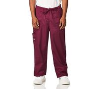 Cherokee Men & Women Scrubs Pant Workwear Core Stretch Drawstring Cargo 4043, Wine, Large