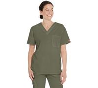 CHEROKEE Men's signature Medical Scrubs Shirt, Olive, M UK