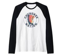 Cherokee Nation Headdress Native American Peoples Tribe Raglan Baseball Tee