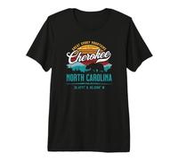 Cherokee North Carolina Retro Sunset Great Smoky Mountains Premium T-Shirt