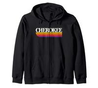 Cherokee People Retro Graphic - Cherokee Tribe Zip Hoodie