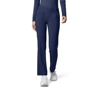 Cherokee Scrubs for Women Mid Rise Straight Leg Scrub Pants for Women Pull-on Bottoms with 6 Pockets & 360° Stretch - CK002, Navy, M