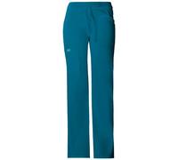 Cherokee Women Scrubs Pants with Contemporary Fit, Low Rise, Flare Leg Bottoms with 6 Pockets 24001, Caribbean Blue, XL