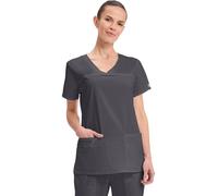 Cherokee Women Scrubs Top Workwear Core Stretch V-Neck 4727, Pewter, XL