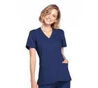 Cherokee Women Scrubs Top Workwear Originals Mock Wrap WW650, Navy, XL