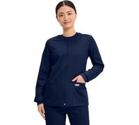 Cherokee Women Warm Up Scrubs Jacket Workwear Core Stretch Zip Front 4315, Navy, Large