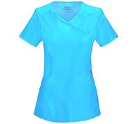 Cherokee Women - Woman Scrub Top Infinity - Medical Clothing - Mock Wrap - with Pockets - CKE2625A - Turquoise - XS