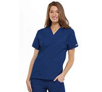 Cherokee Women - Woman Scrub Top Originals - Medical Clothing - with Pockets - V-Neck - WWE4700 - Galaxy Blue - XXS