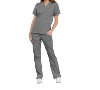 Cherokee Women - Woman Scrub Top Originals - Medical Clothing - with Pockets - V-Neck - WWE4700 - Grey - S