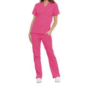 Cherokee Women - Woman Scrub Top Originals - Medical Clothing - with Pockets - V-Neck - WWE4700 - Shocking Pink - M