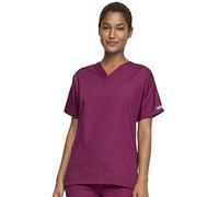 Cherokee Women - Woman Scrub Top Originals - Medical Clothing - with Pockets - V-Neck - WWE4700 - Wine - S