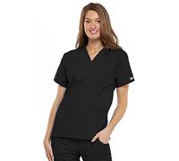 Cherokee Women - Woman Scrub Top Plus Size Originals - Medical Clothing - with Pockets - V-Neck - WWE4700 - Black - 3XL
