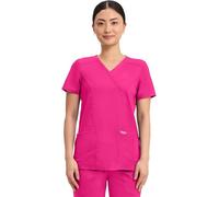 Cherokee Women - Woman Scrub Top Revolution - Medical Clothing - Mock Wrap - with Pockets - WWE610 - Electric Pink - 3XL
