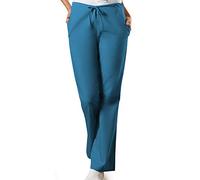 Cherokee Women's Flare Leg Drawstring Scrub Pant, Caribbean Blue, M