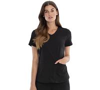 Cherokee Women's Plus Size V-Neck Scrubs Top, Black, XXL Plus