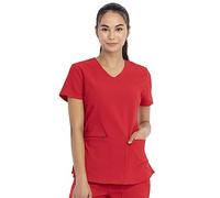 Cherokee Women's V-Neck Top Medical Scrubs Shirt, Red, 5XL Plus