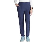 Cherokee Women's Pull-on Cargo Scrub Pant Mid Rise Tapered Leg with 4 Pockets - CK248A, Navy, M Petite