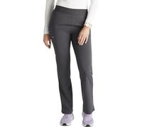 Cherokee Women's Scrub Pants, Mid-Rise Pull-On Straight Leg Bottom with 5 Pockets - CK136A, Pewter, X-S Petite