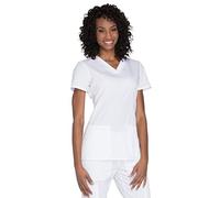 CHEROKEE Women's Top with V-Neck Medical Scrubs, White, 5XL Plus