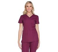 CHEROKEE Women's Top with V-Neck Medical Scrubs, Wine Red, XXS