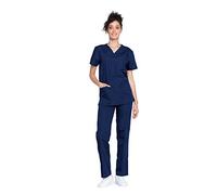 Cherokee Women's Unisex Top and Scrub Pant Set - Blue - XXS