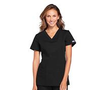 CHEROKEE Women's V-Neck Medical Professional Wear Top, Black, 4XL