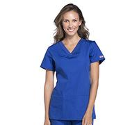 Cherokee Women's V-Neck Medical Work Wear Top, Galaxy Blue, M