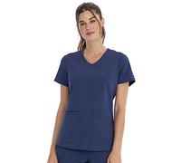 Cherokee Women's V-Neck Top Medical Scrubs Shirt, Navy, M