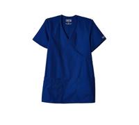Cherokee Women's Workwear Core Stretch Mock Wrap Scrubs Shirt Medical, Galaxy Blue, XXL Plus