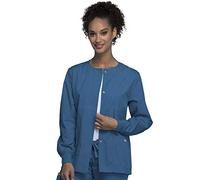 CHEROKEE womens4350Warm Up Scrubs Jacket Long Sleeves Medical Scrubs Jacket - Blue - X-Large