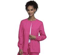 CHEROKEE womens4350Warm Up Scrubs Jacket Long Sleeves Medical Scrubs Jacket - Pink - Medium