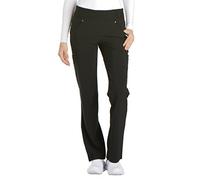 CHEROKEE womensCK002Iflex Mid Rise Straight Leg Pull-on Pant Medical Scrubs Pants - Black - XS